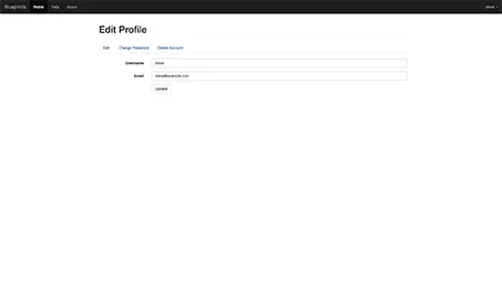 User profile form in admin section